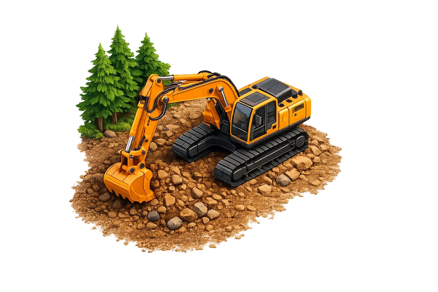 Imagine Land Works excavator on a job site